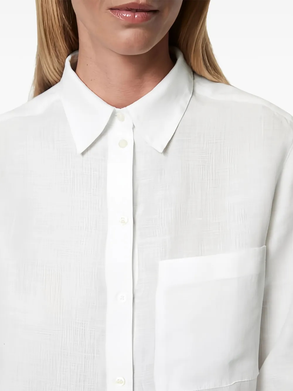 Marc O'Polo Button-up blouse met lange mouwen Wit