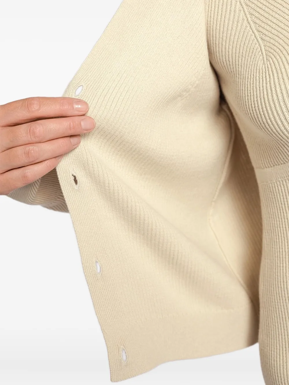 Marc O'Polo Geribbeld vest met knopen Geel