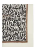 Marc O'Polo leopard-print fringed scarf - Grey