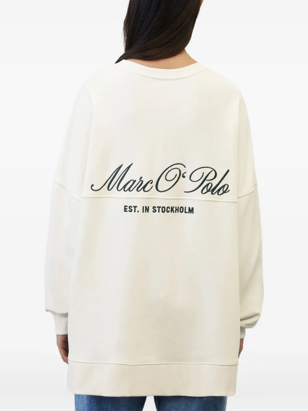 Marc O'Polo Sweater met geborduurd logo Wit