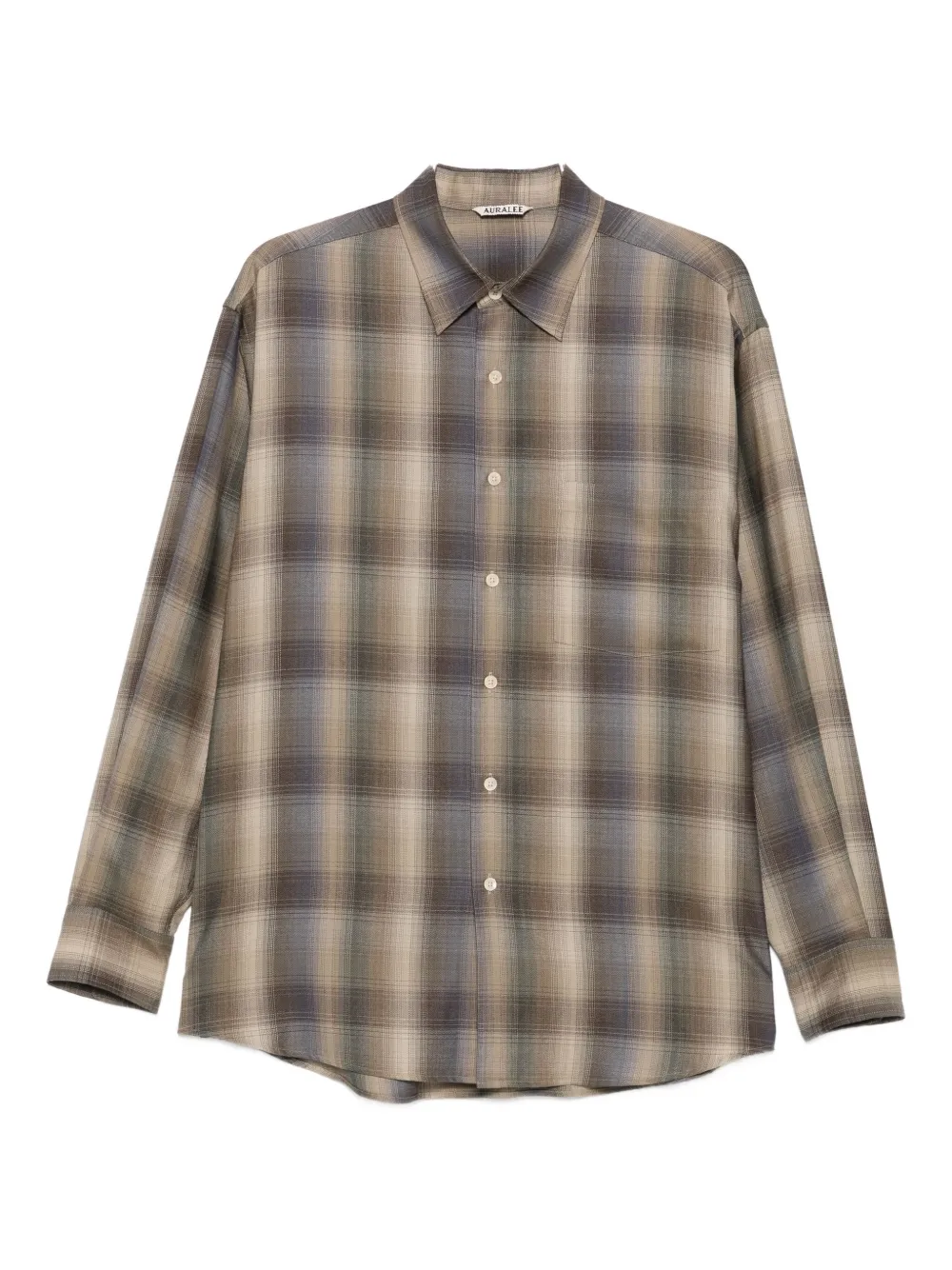Auralee checked shirt | Brown | Image 1