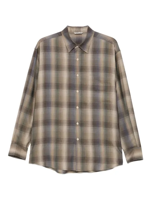 Auralee camisa con cuadros estampados