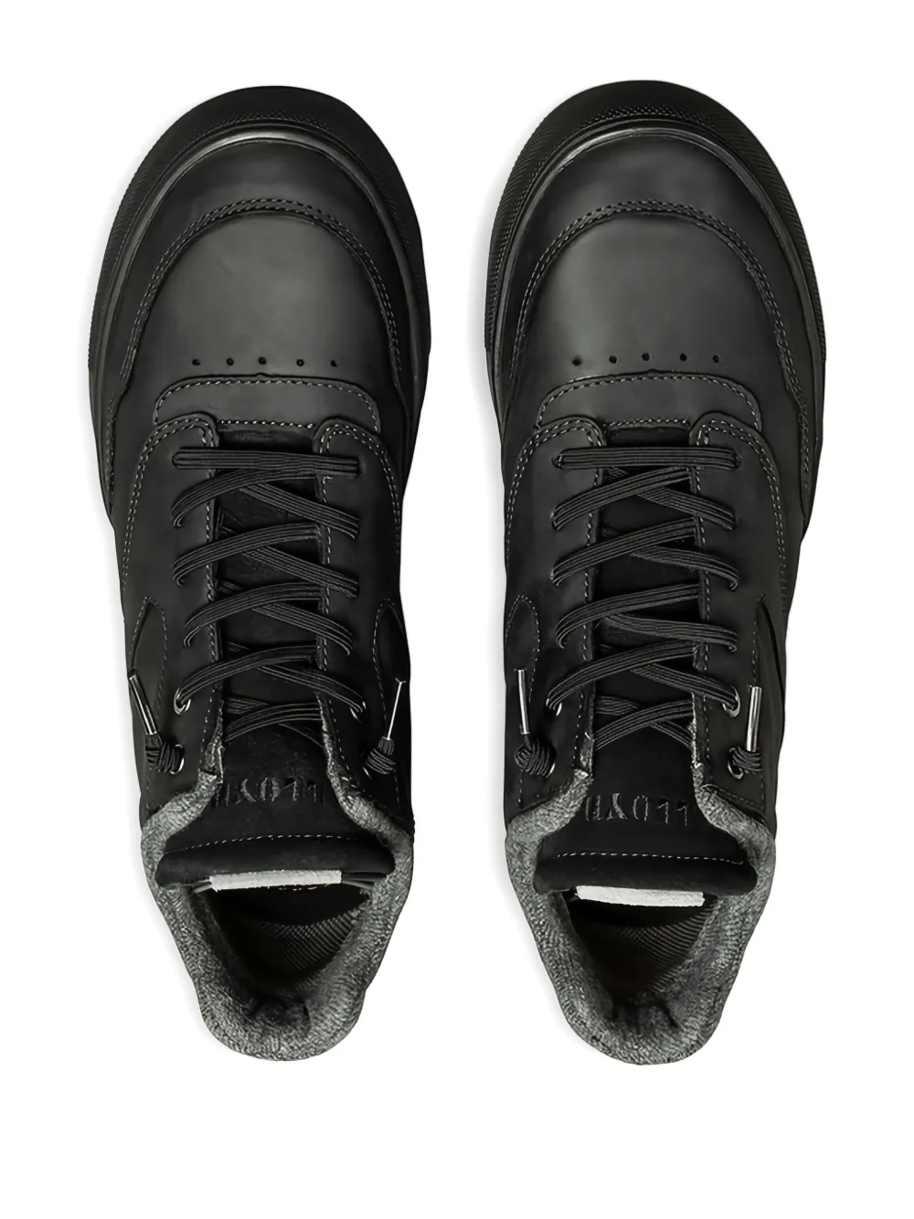 Lloyd Ellison textured leather sneakers Black