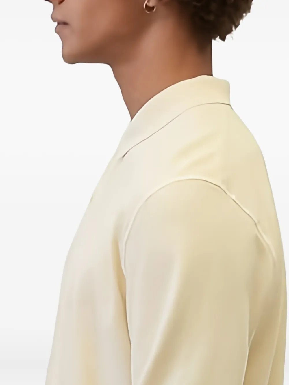 Marc O'Polo Poloshirt met lange mouwen Wit