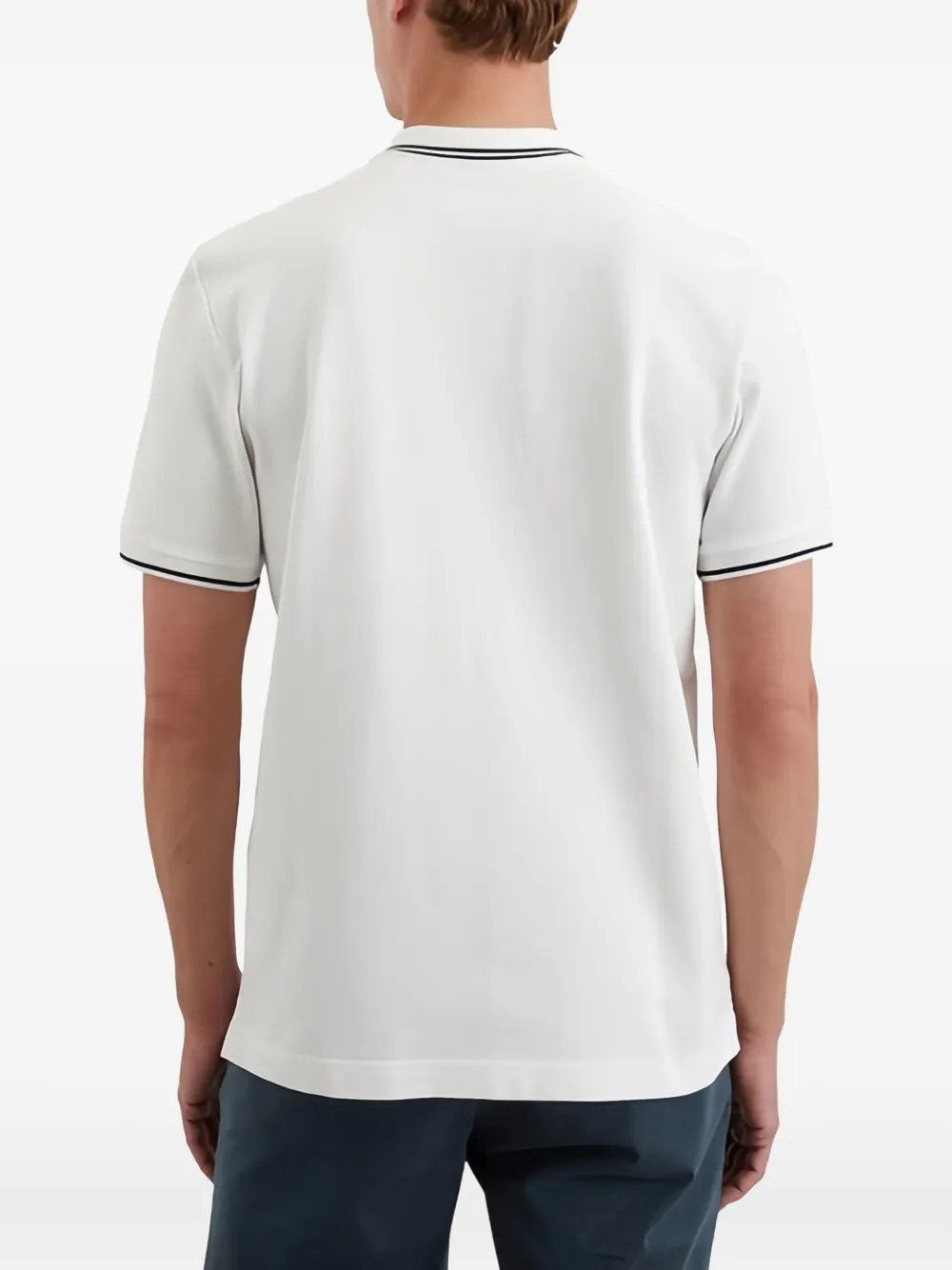 Marc O'Polo Poloshirt met contrasterende strepen Wit