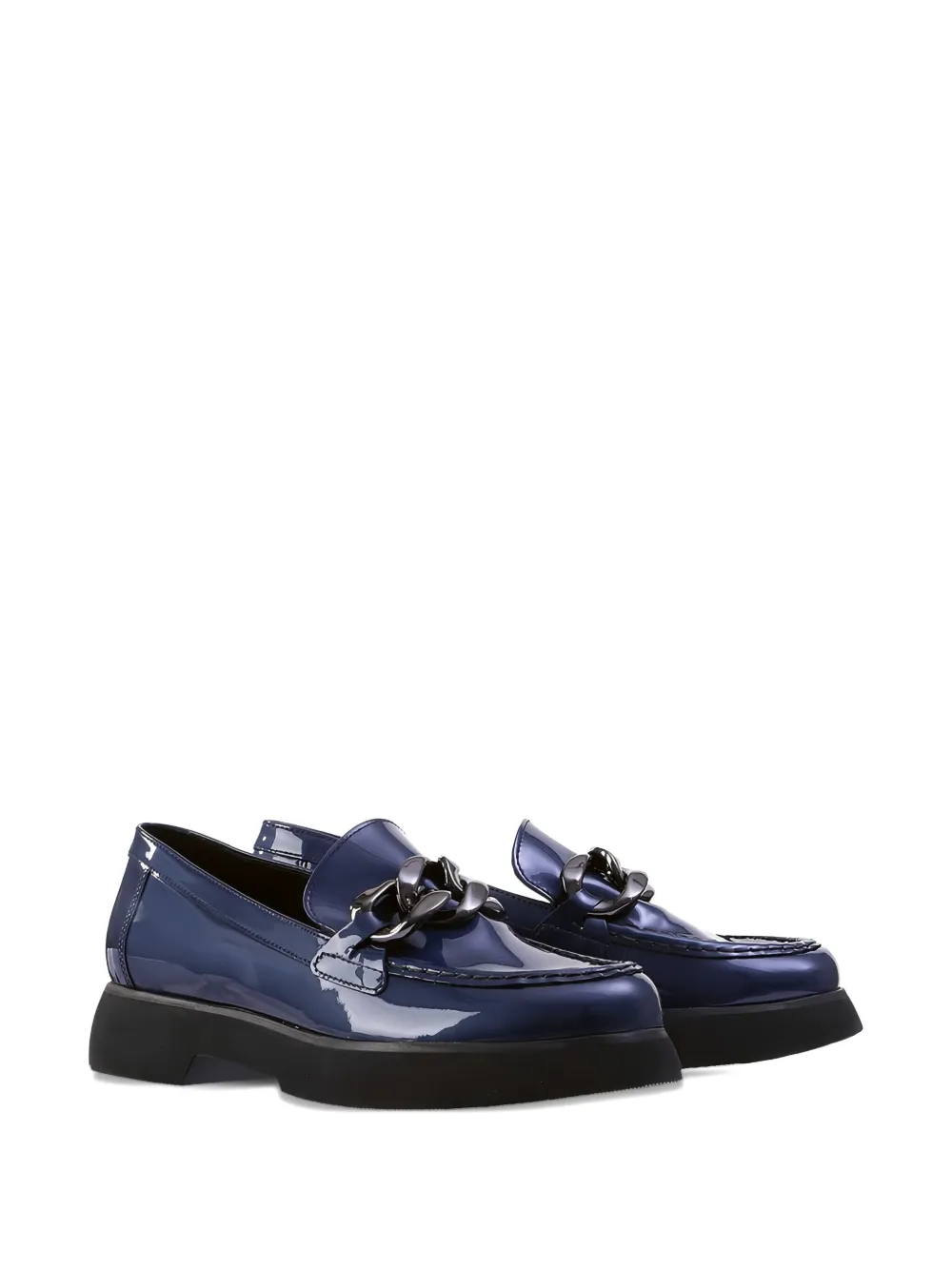 Hogl Stacy patent-leather chain loafers - Blauw