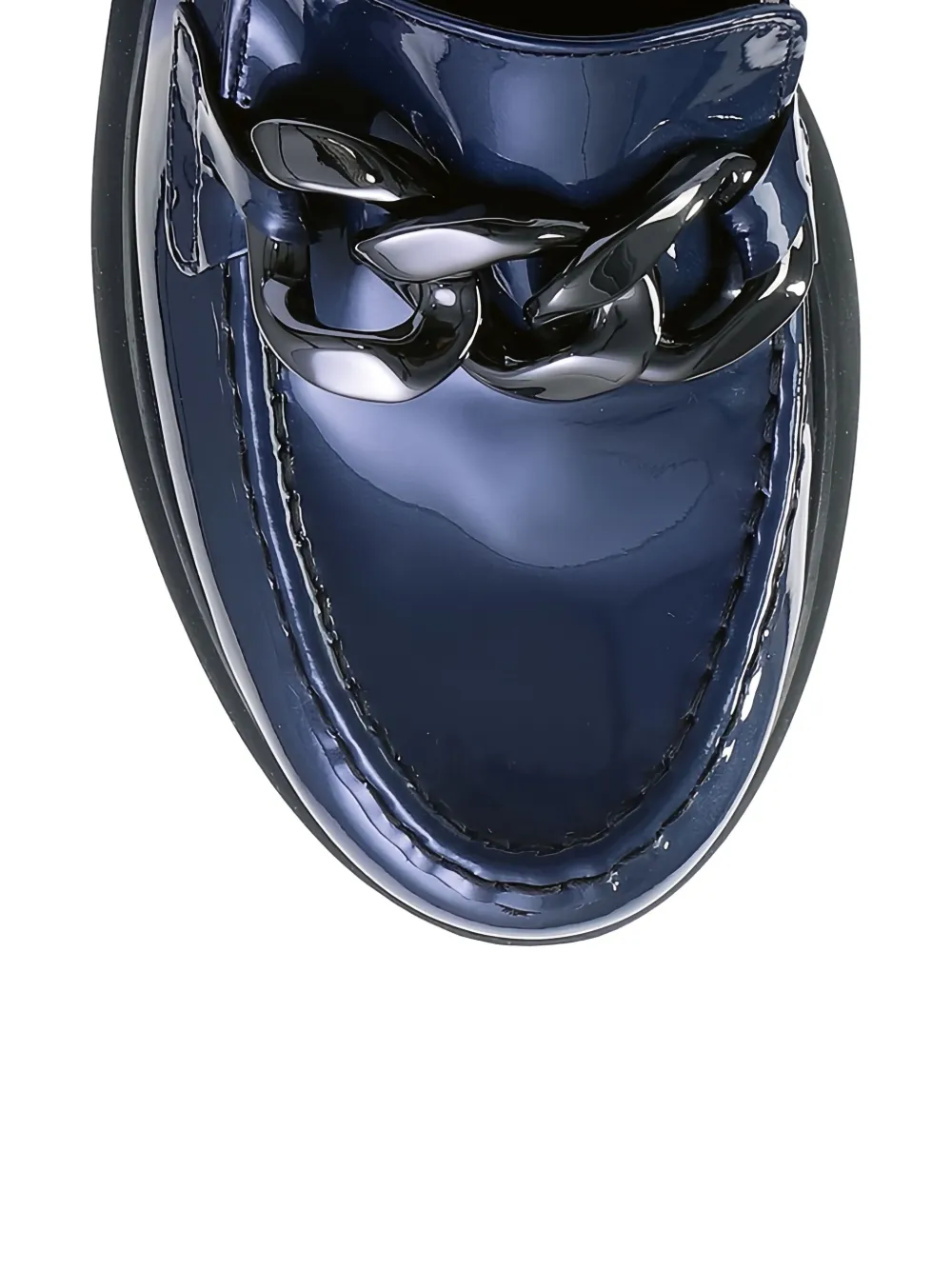 Hogl Stacy patent-leather chain loafers Blue