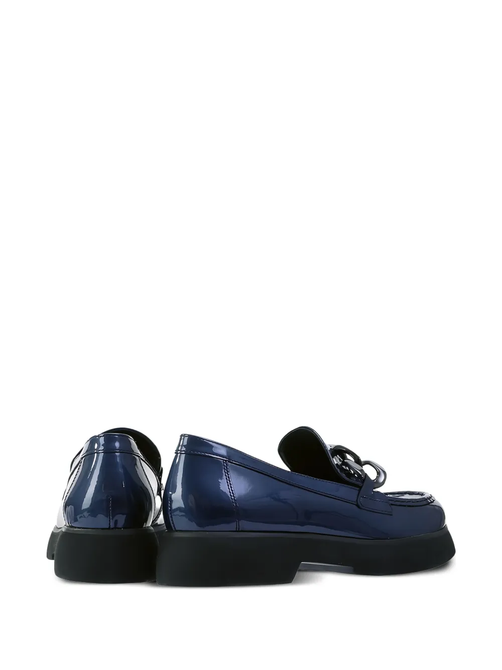 Hogl Stacy patent-leather chain loafers Blue