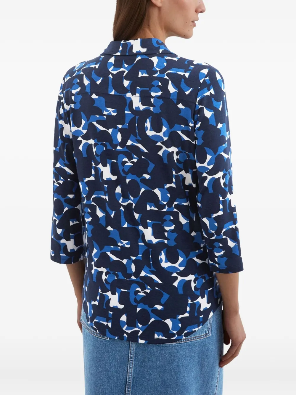Marc O'Polo Blouse met abstracte print Blauw