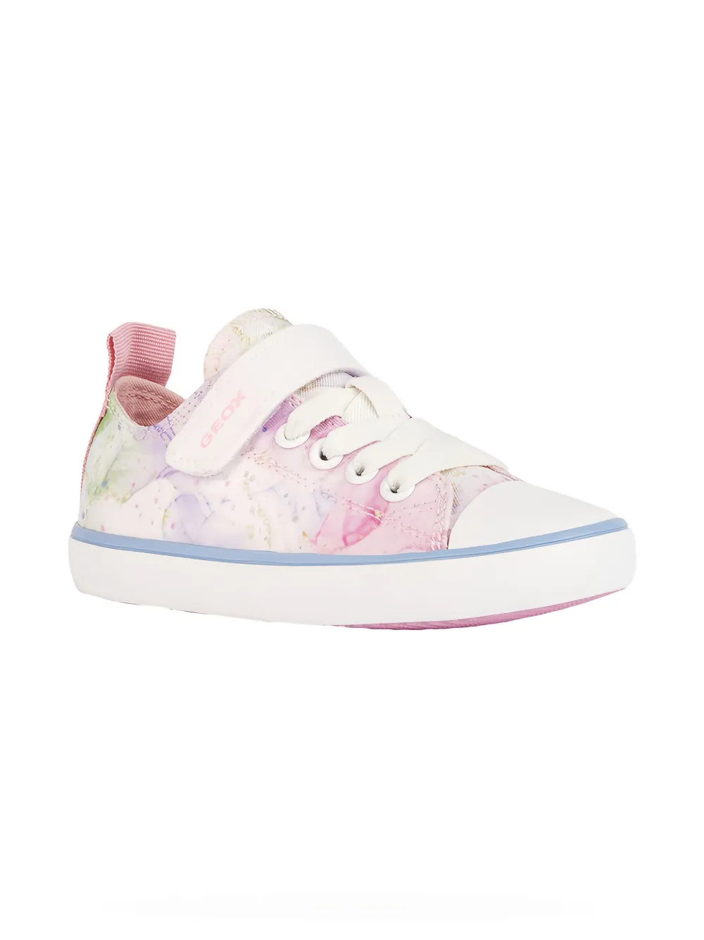 Geox Marbled-print Canvas Sneakers In Multi