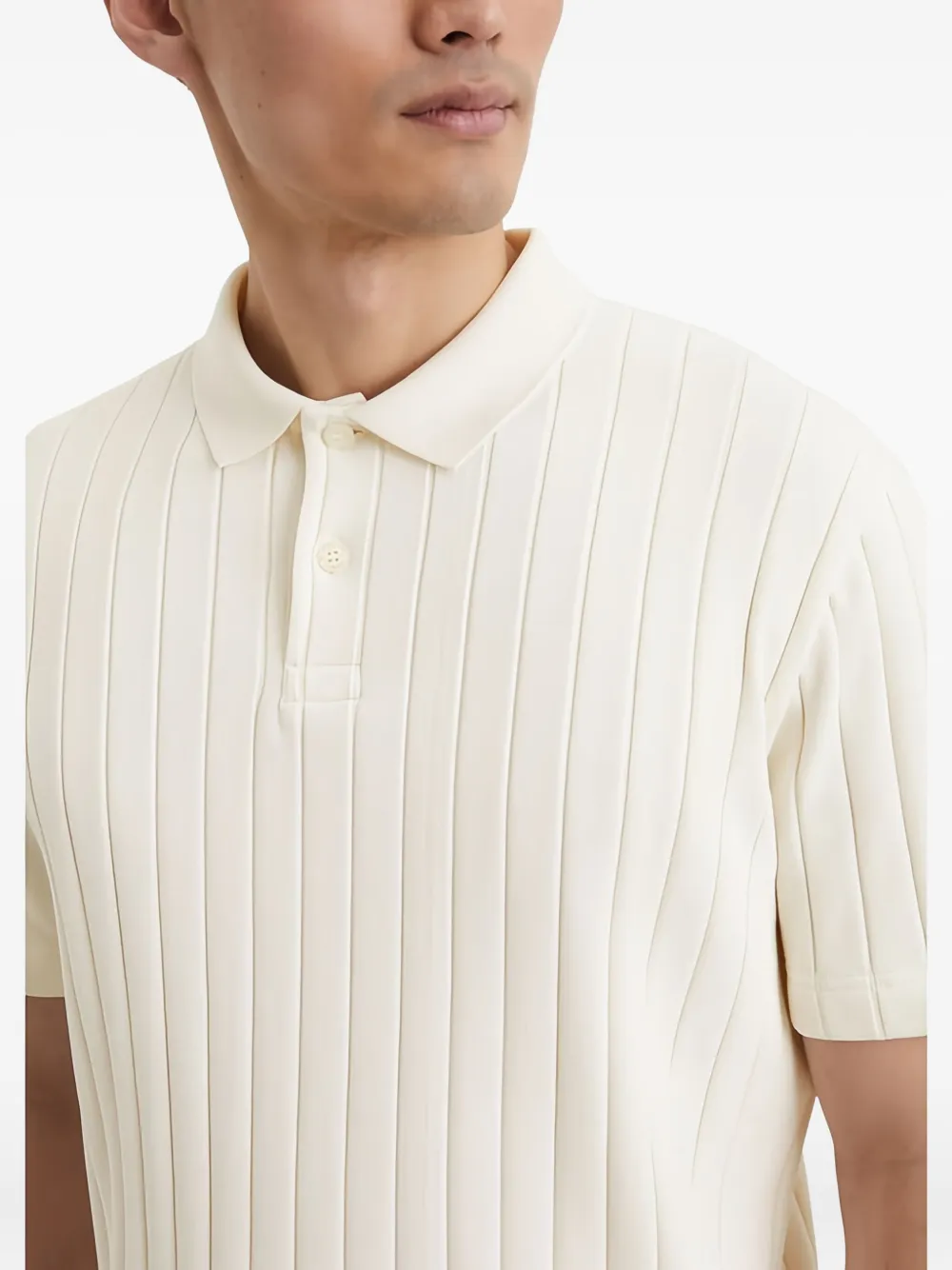 Marc O'Polo Geribbeld poloshirt Wit