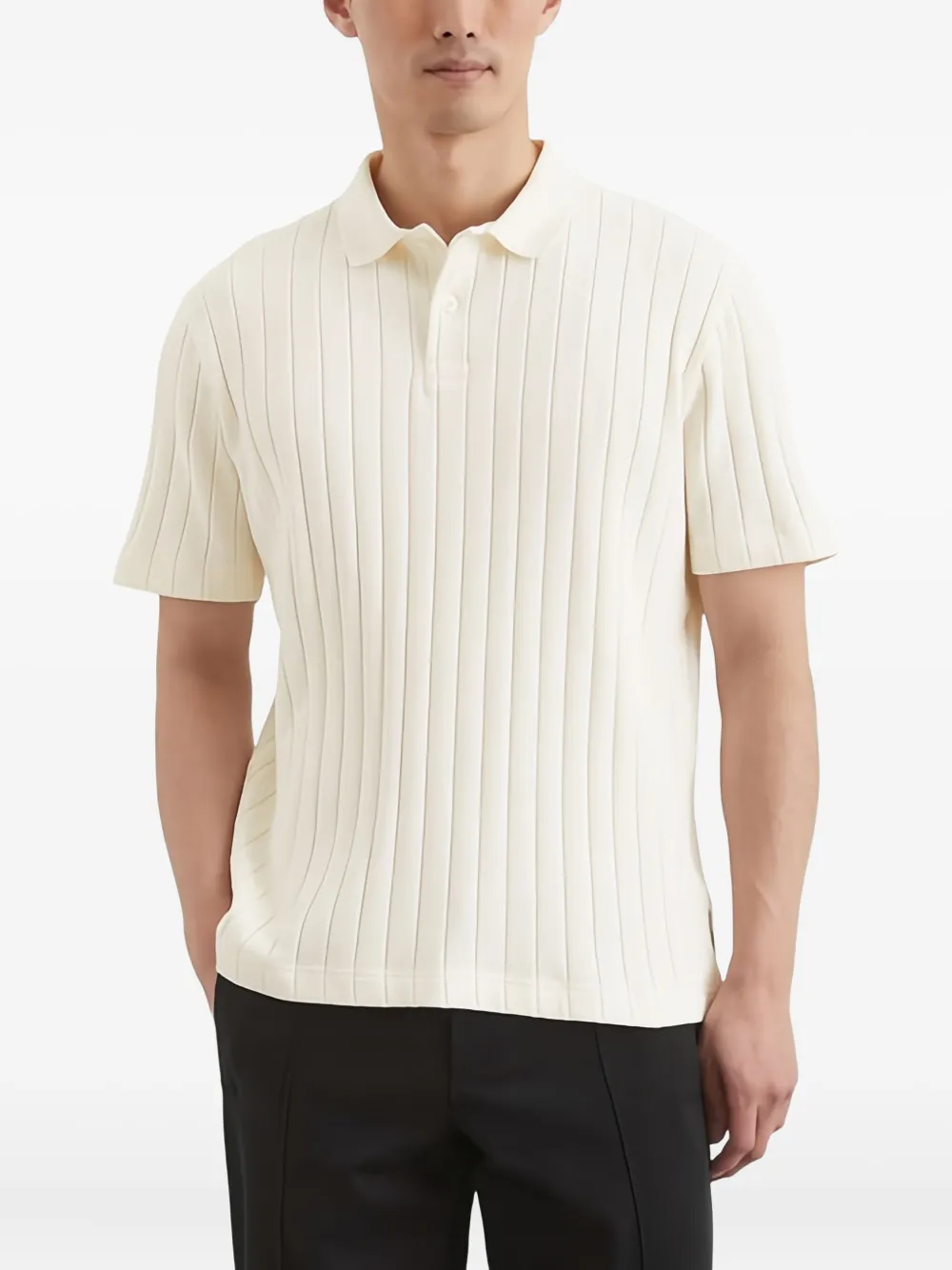 Marc O'Polo Geribbeld poloshirt Wit