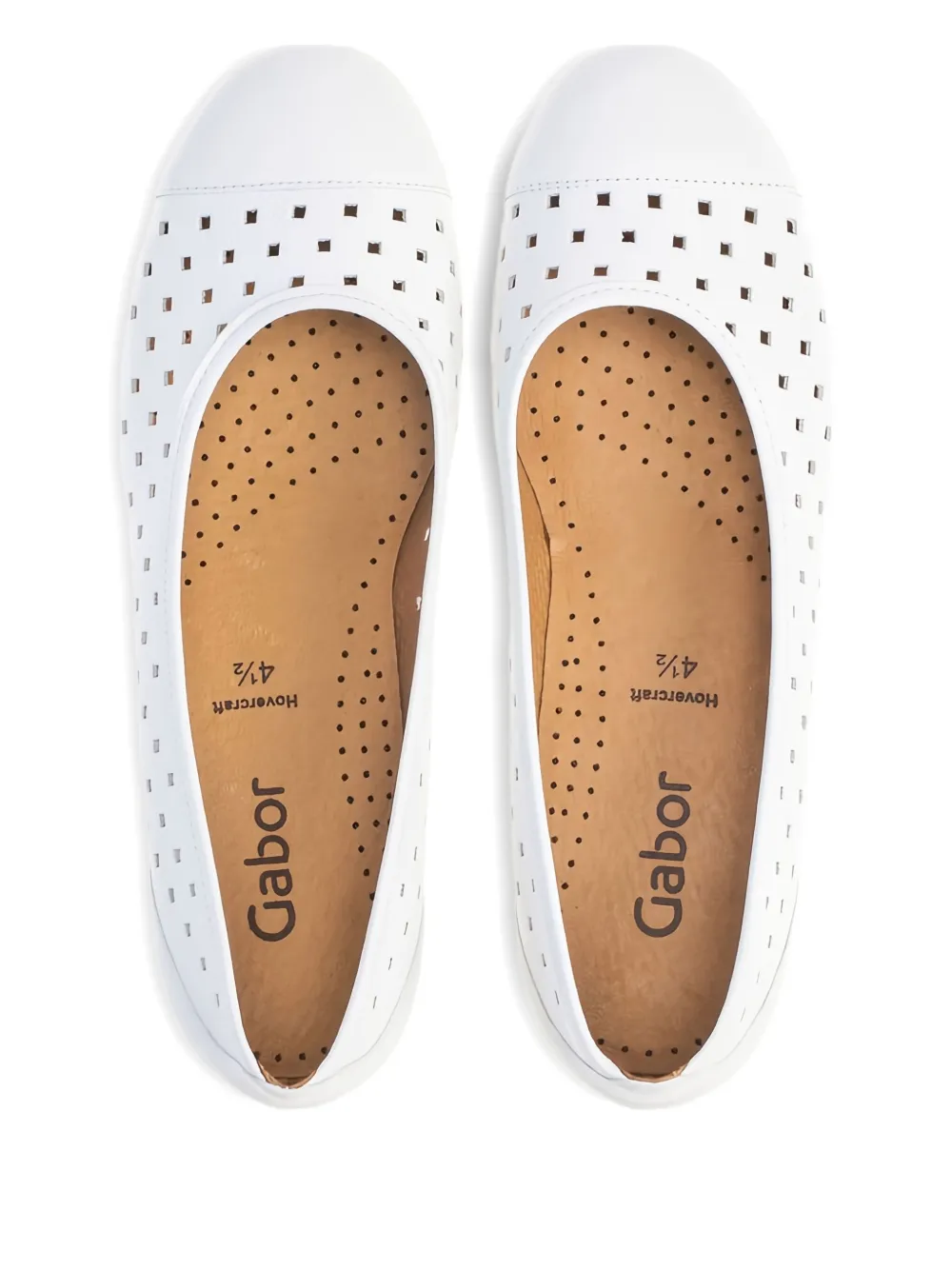 GABOR perforated ballet flats White