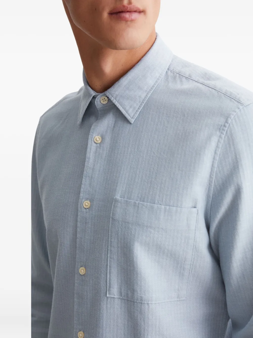 Marc O'polo Textured Button-up Shirt In Blue