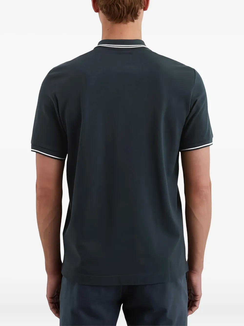 Marc O'Polo Poloshirt met gestreepte kraag Blauw