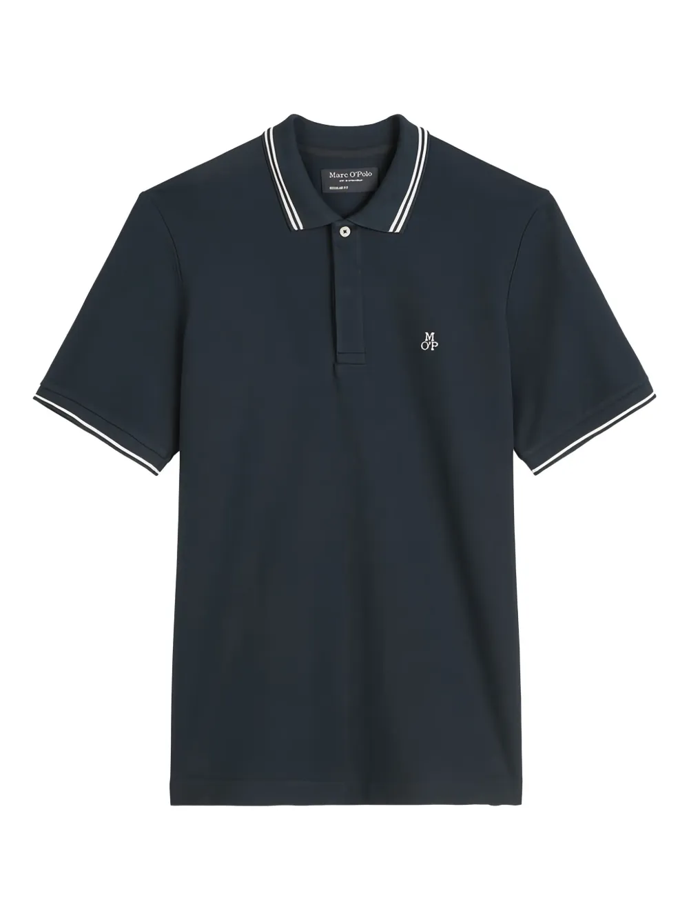 Marc O'Polo Poloshirt met gestreepte kraag Blauw