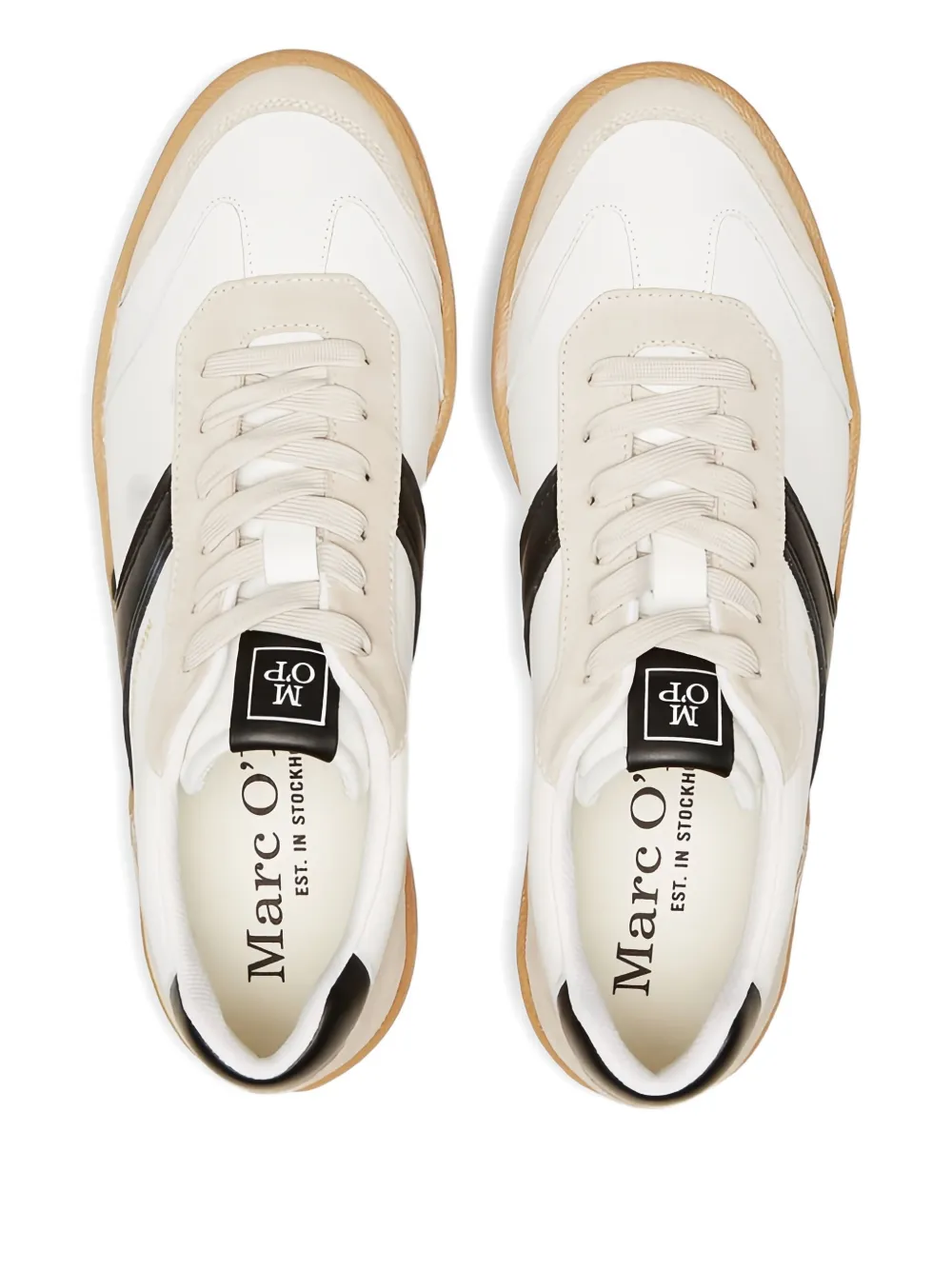 Marc O'Polo Court suede-panelled low-top sneakers White