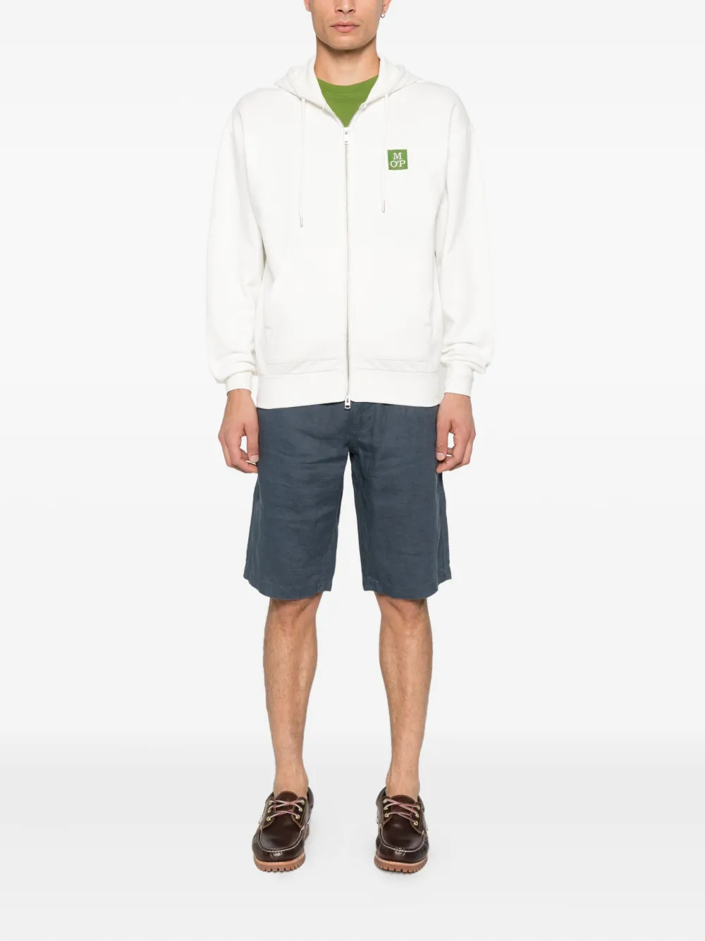 Marc O'Polo logo-patch hoodie Wit