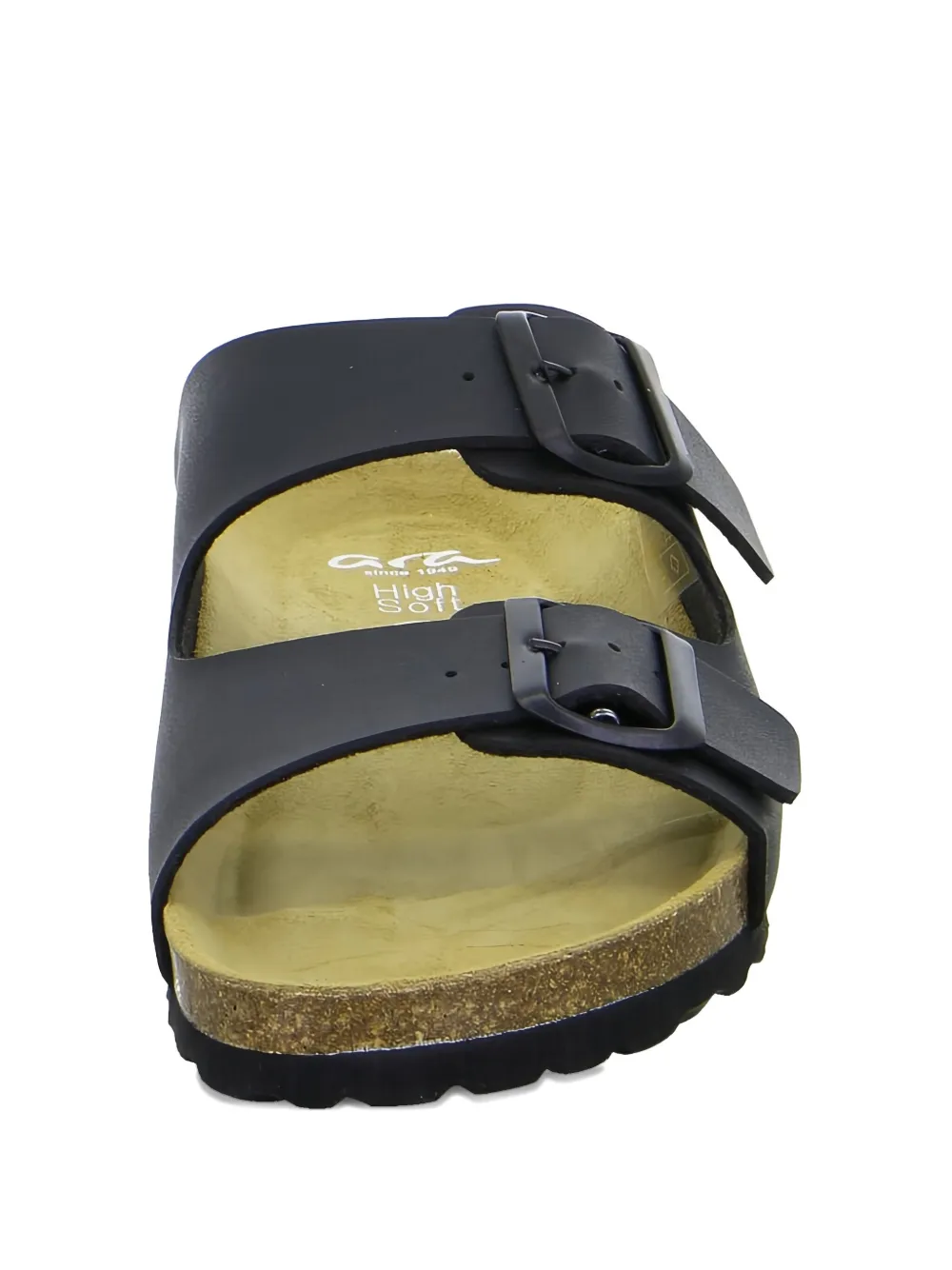 ARA double-buckle slide sandals Black