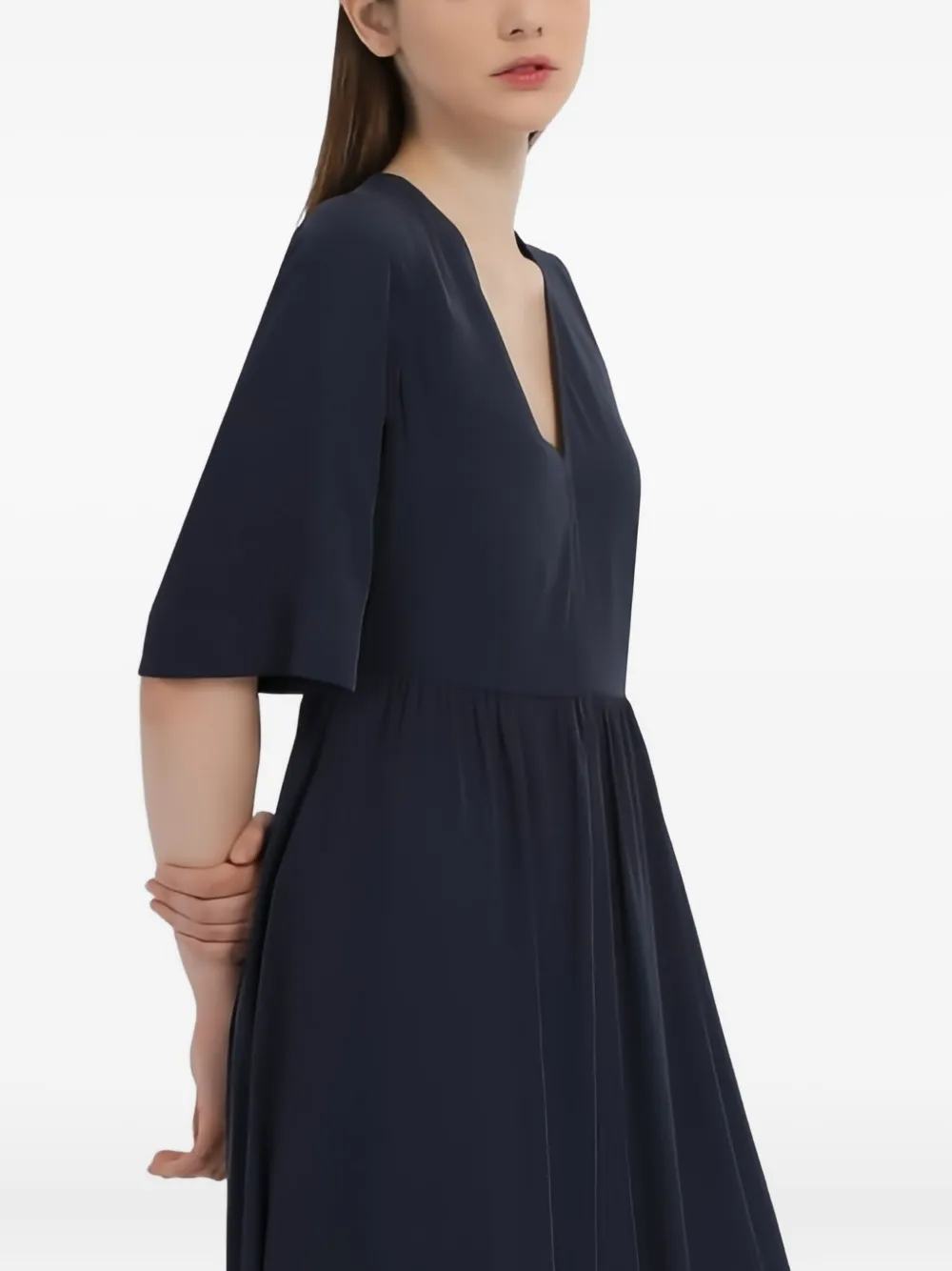 Marc O'Polo Maxi-jurk met V-hals Blauw