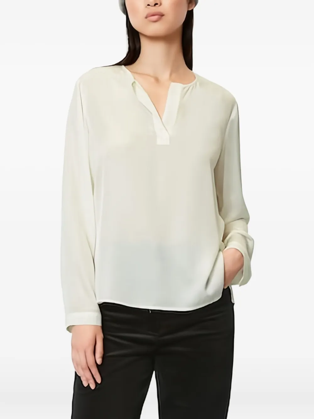Marc O'Polo pleated collar long-sleeve blouse | Blouses | Image 2