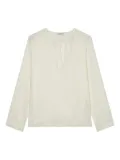 Marc O'Polo pleated collar long-sleeve blouse - White