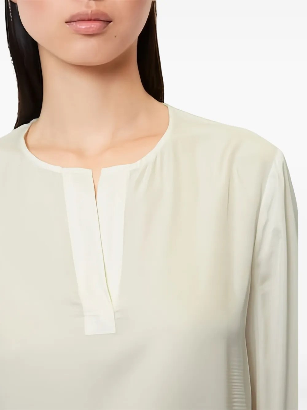 Marc O'Polo Geplooide blouse met kraag en lange mouwen Wit