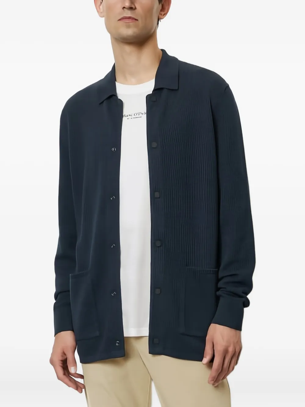Marc O'Polo Geribbeld vest Blauw