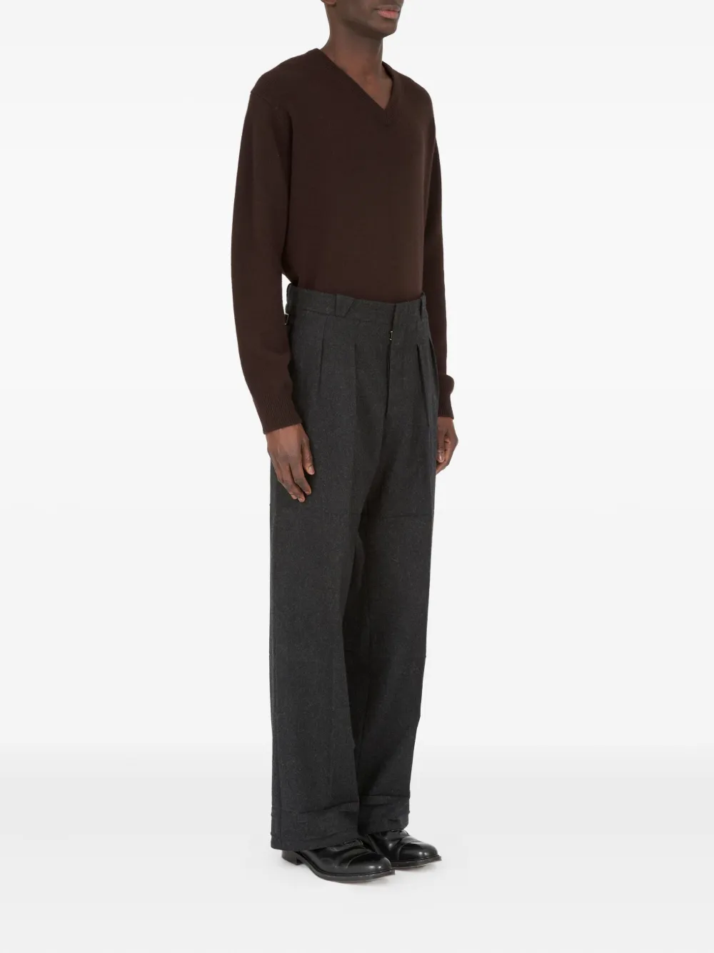 Maison Margiela センタープレス パンツ | グレー | FARFETCH JP