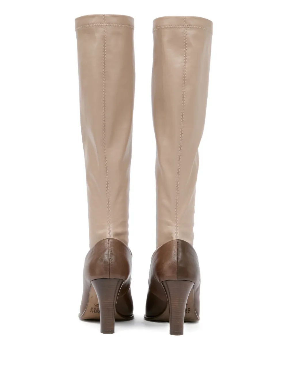 Mm6 Maison Margiela Knee-high Leather Boots In Neutral