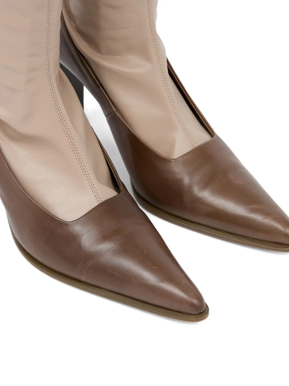 Mm6 Maison Margiela Knee-high Leather Boots In Neutral