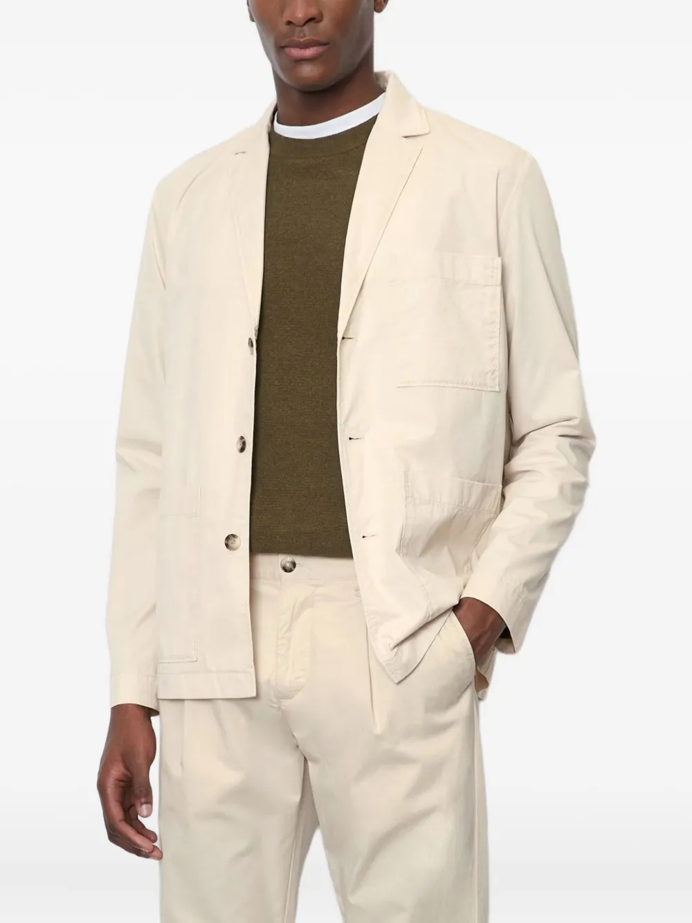 Marc O'Polo Button-up cargo blazer Beige