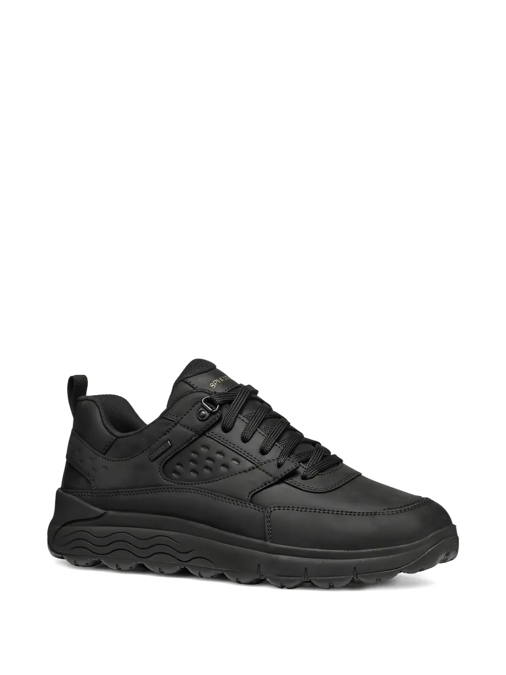 Geox Spherica Leisure perforated leather lace-up trainers Black