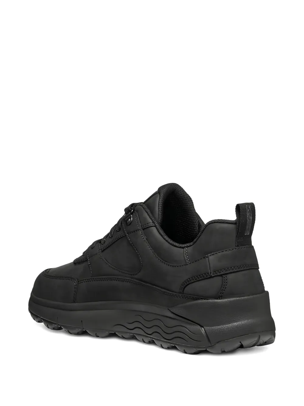 Geox Spherica Leisure perforated leather lace-up trainers Black