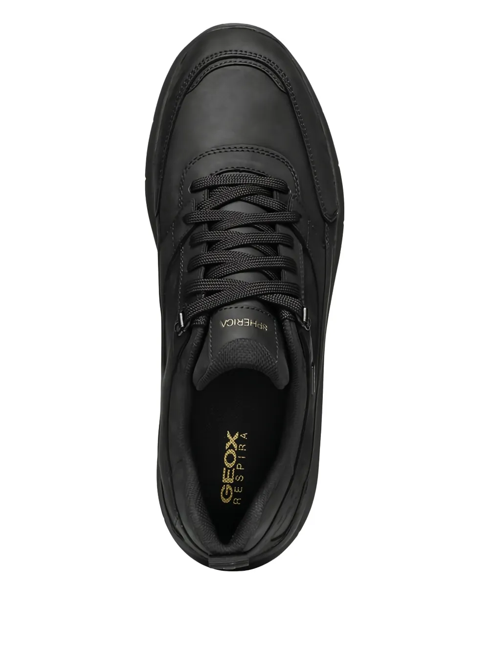 Geox Spherica Leisure perforated leather lace-up trainers Black