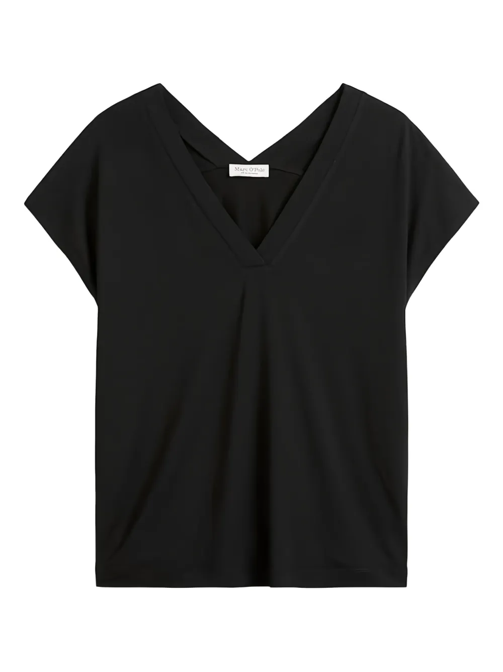Marc O'Polo V-neck cap-sleeves top | Black | Image 1