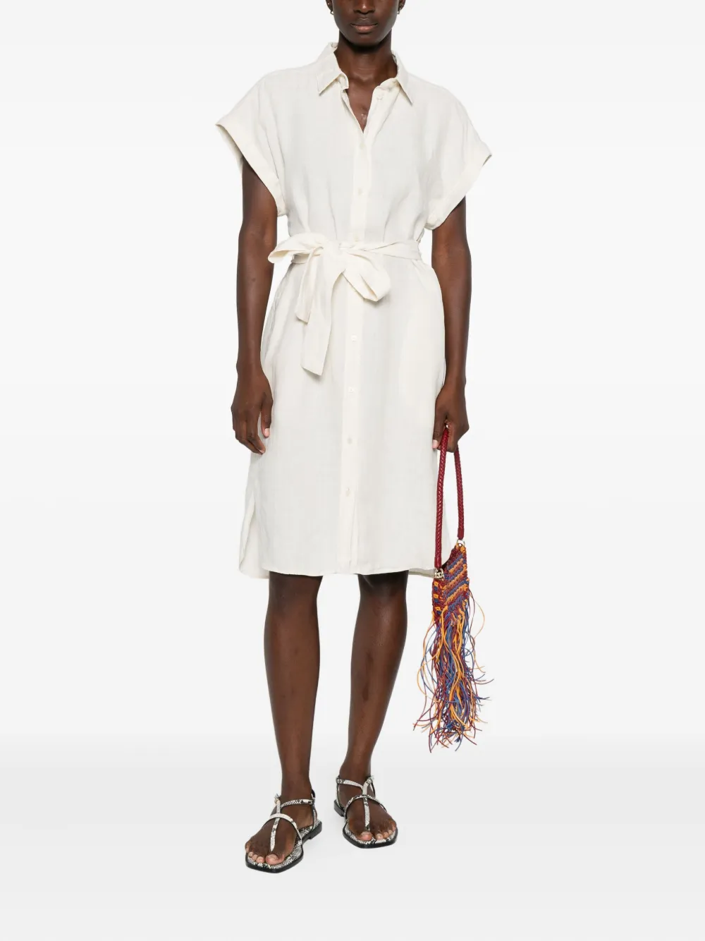 Marc O'Polo belted shirt mini dress - Beige