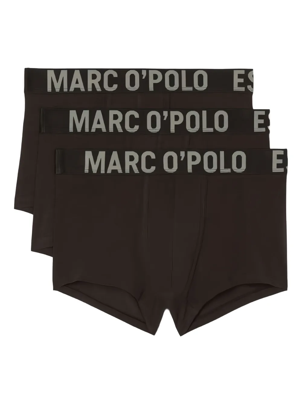 Marc O'Polo Drie boxershorts met logoband Zwart