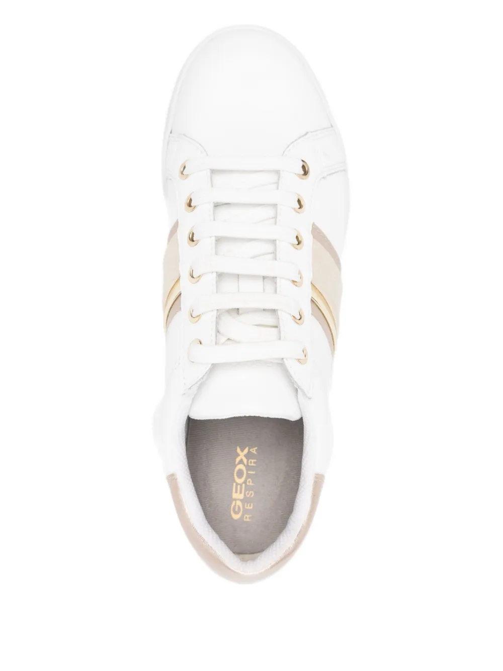 Geox Jaysen leather panelled lace-up sneakers White