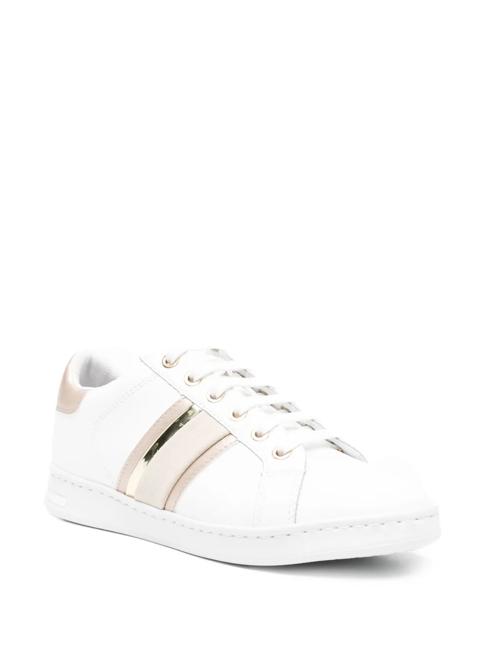 Geox Jaysen leather panelled lace-up sneakers White