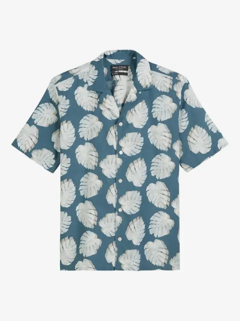 Marc O'Polo leaf-print short-sleeves shirt