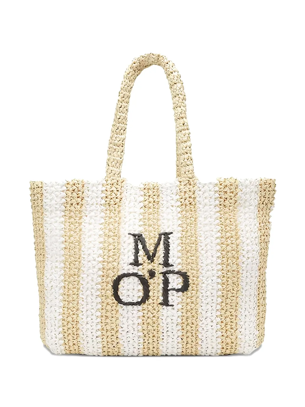 Marc O'Polo Runa striped woven tote bag | White | Image 1