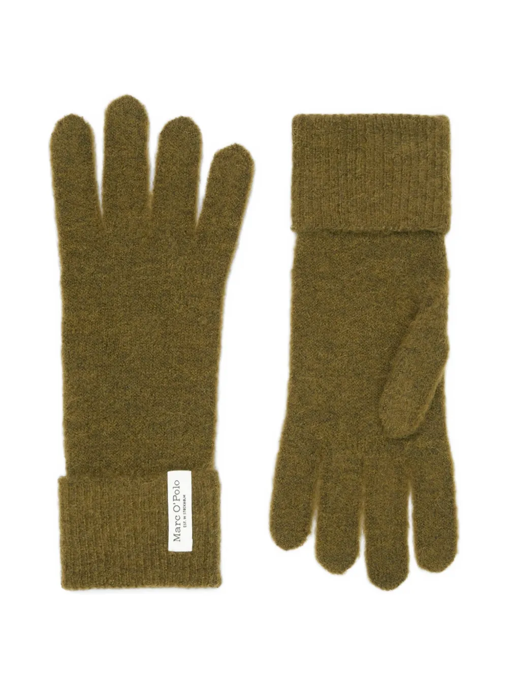 Marc O'Polo ribbed-cuff wool gloves | Green | Image 1