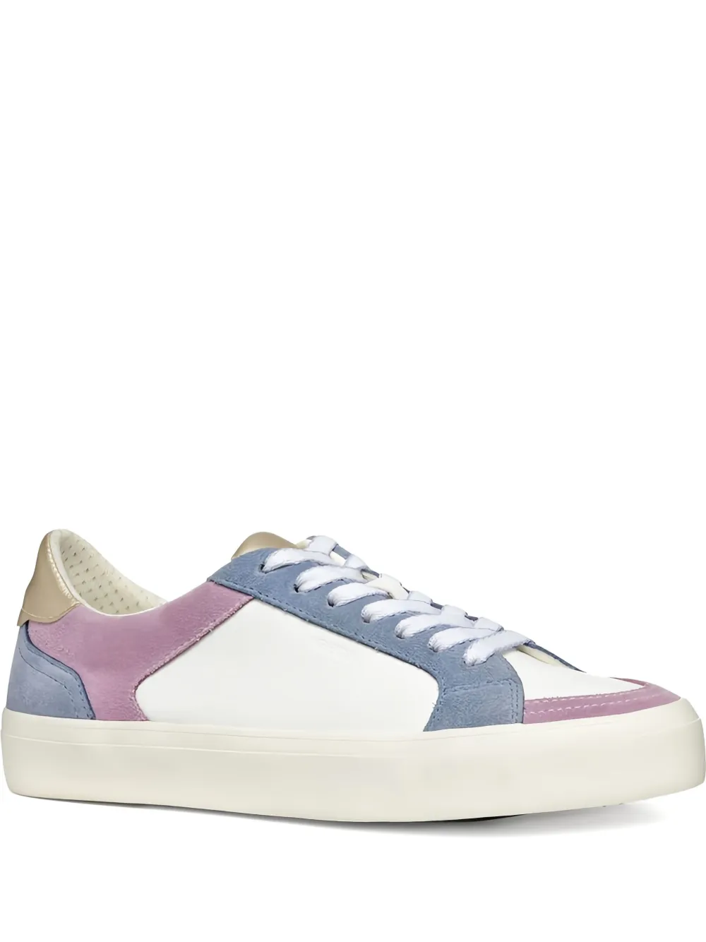 Geox Emmeleny Leisure leather panelled sneakers | White | Image 1