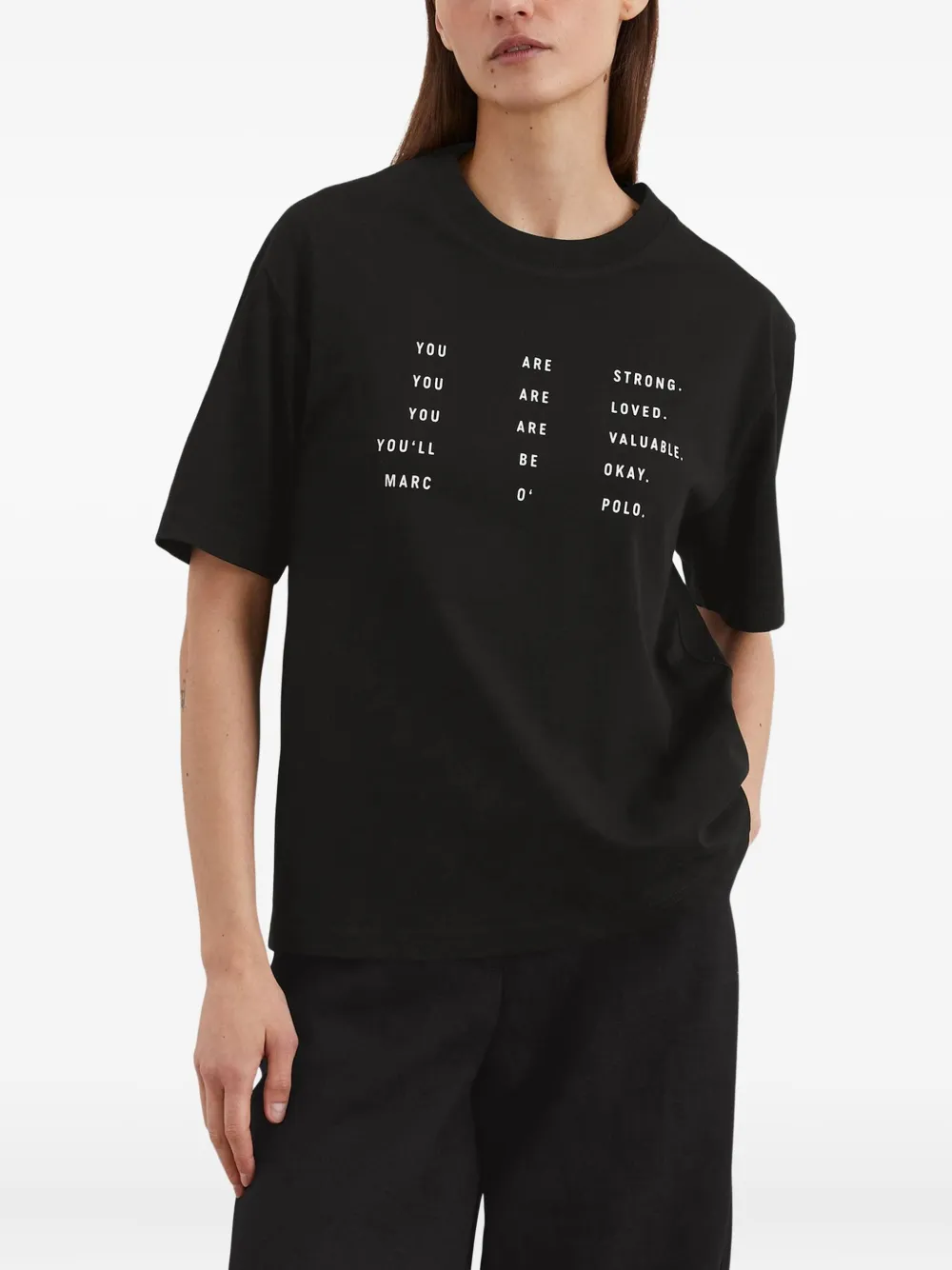 Marc O'polo Slogan-print T-shirt In Black