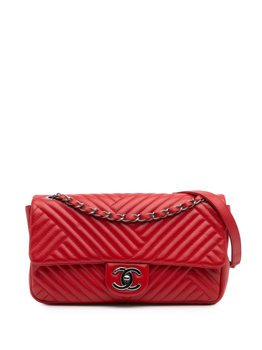 CHANEL Pre-Owned 2015-2016 Medium Lambskin CC Crossing Flap shoulder bag | Red | Image 1