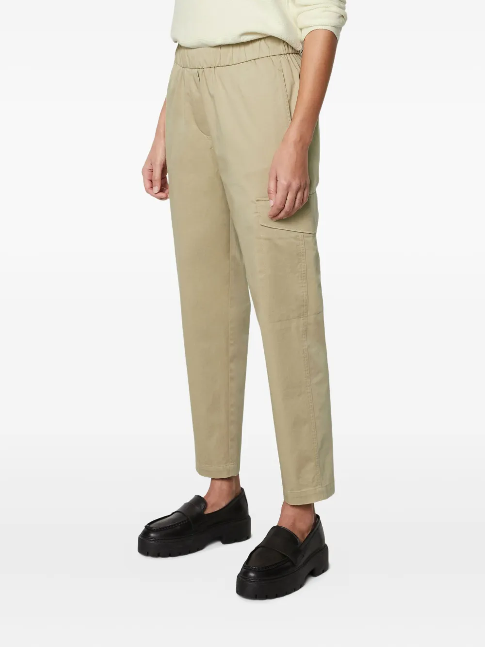 Marc O'Polo Broek met elastische tailleband - Beige