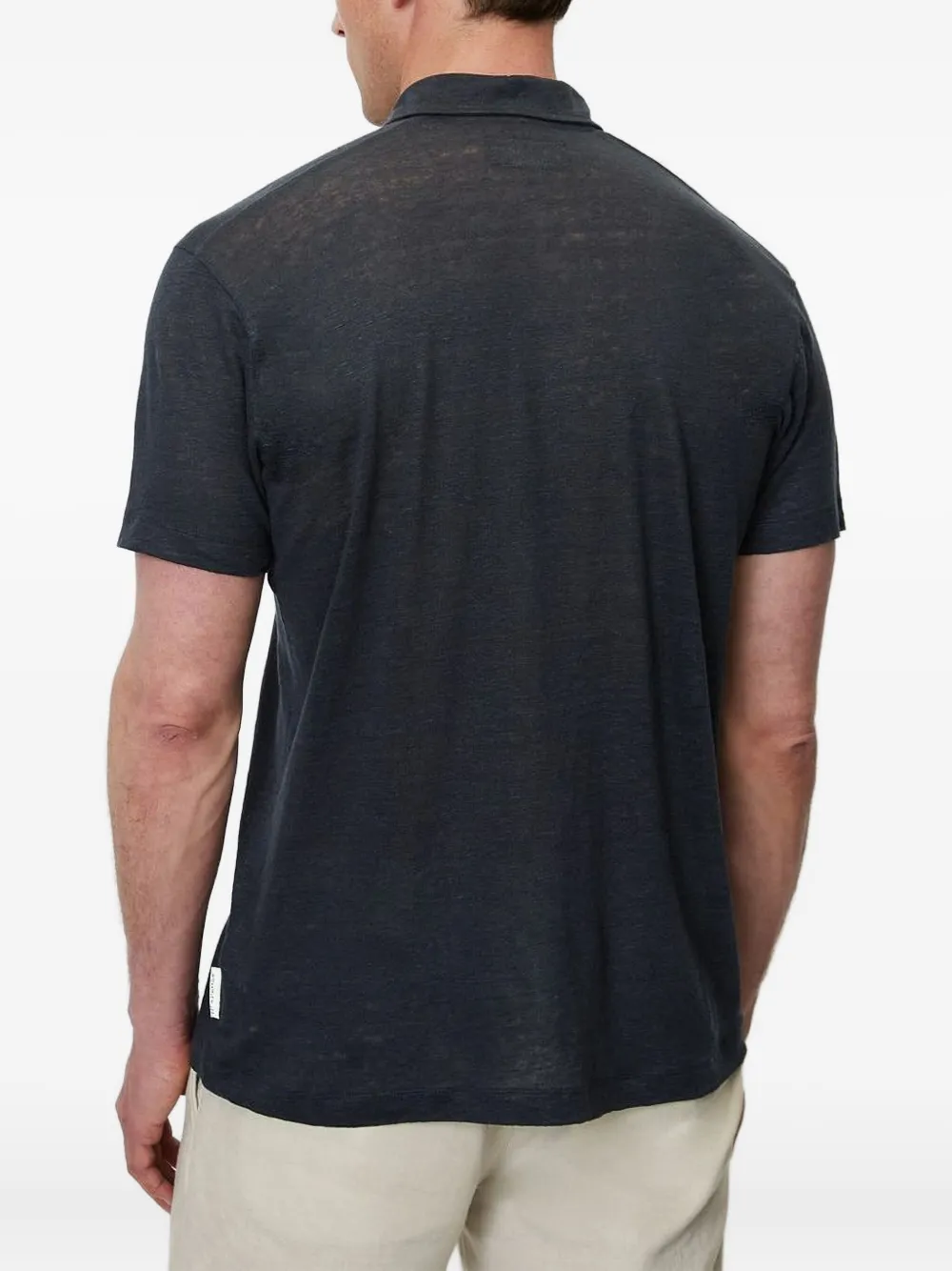 Marc O'Polo Fijngebreid poloshirt - Blauw