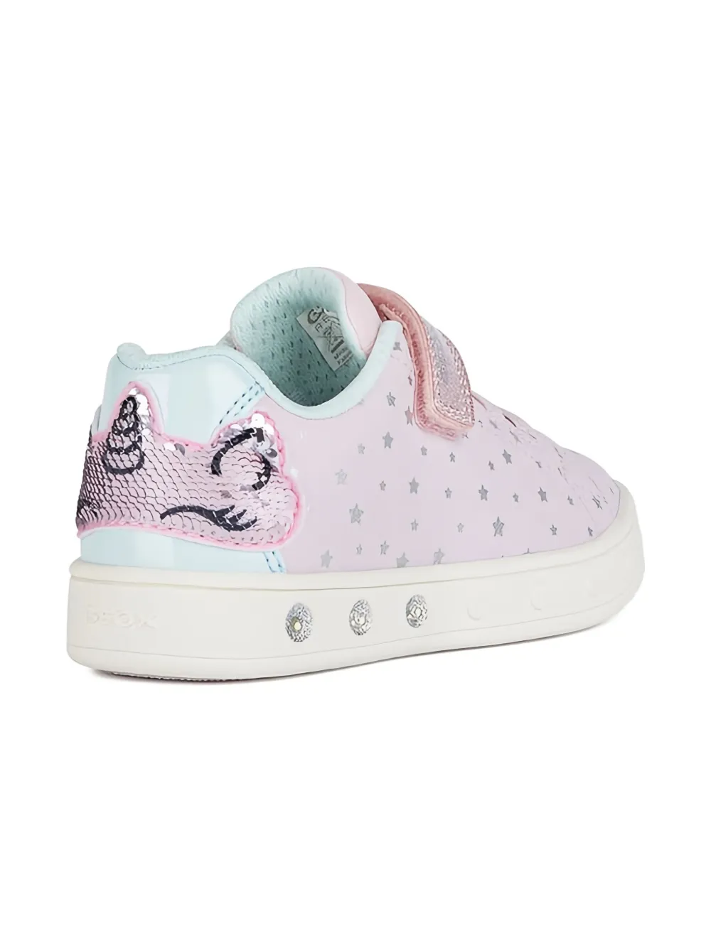 Geox Kids Skylin glitter star-print sneakers Pink