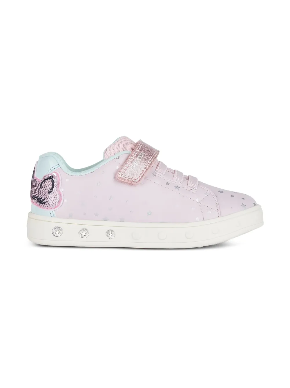 Geox Kids Skylin glitter star-print sneakers Pink